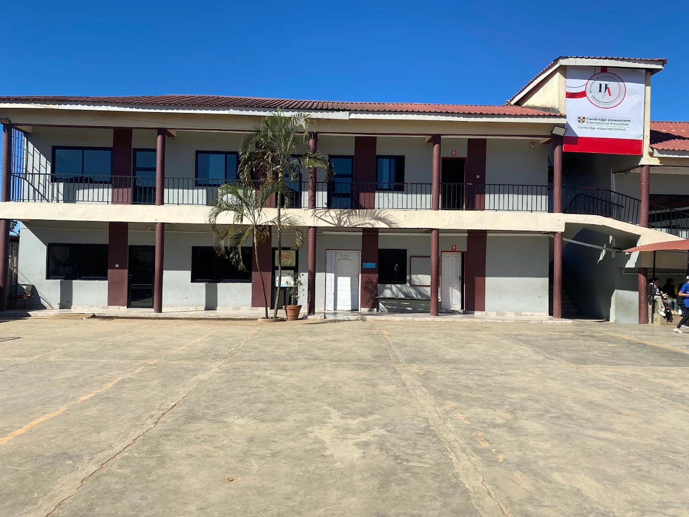 Students in a bright classroom
